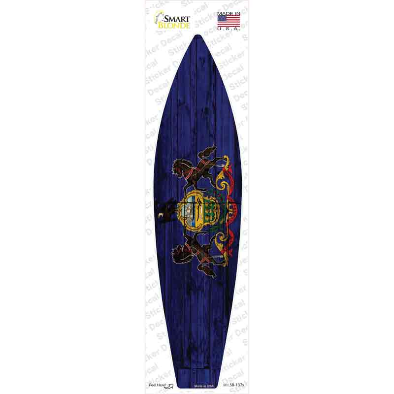 SB-137s-M Pennsylvania State Flag Novelty Surfboard Sticker Decal - Medium