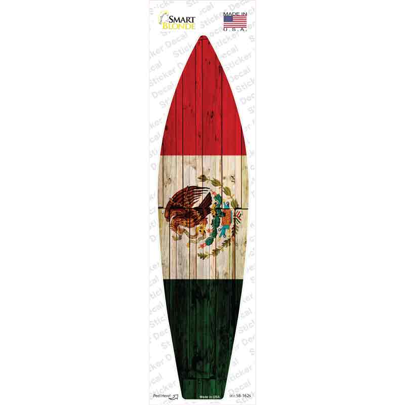 SB-162s-M Mexico Flag Novelty Surfboard Sticker Decal - Medium