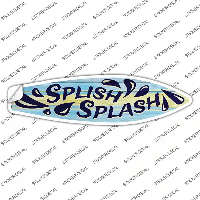 SB-177s-XL Blue Splish Splash Novelty Surfboard Sticker Decal - Extra Large