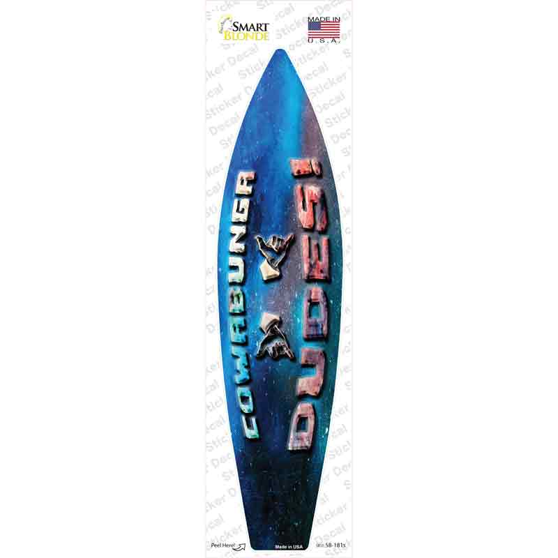SB-181s-M Cowabunga Dudes Novelty Surfboard Sticker Decal - Medium