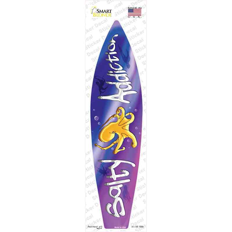 SB-188s-M Salty Addiction Novelty Surfboard Sticker Decal - Medium