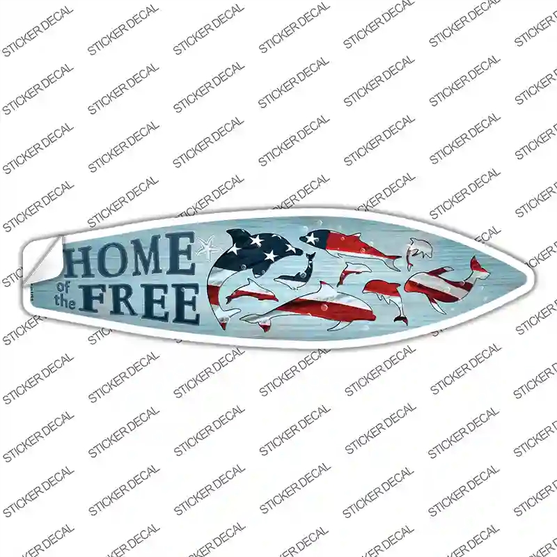 SB-189s-XL Home of the Free Novelty Surfboard Sticker Decal - Extra Large