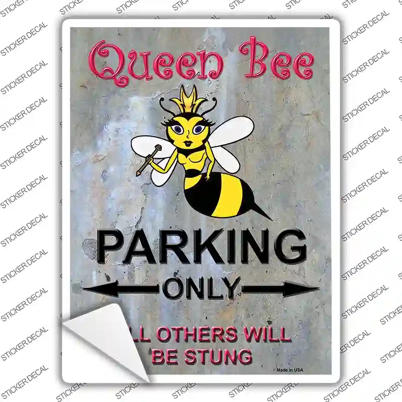 P-1011s-L Queen Bee Parking Novelty Rectangle Sticker Decal - Large