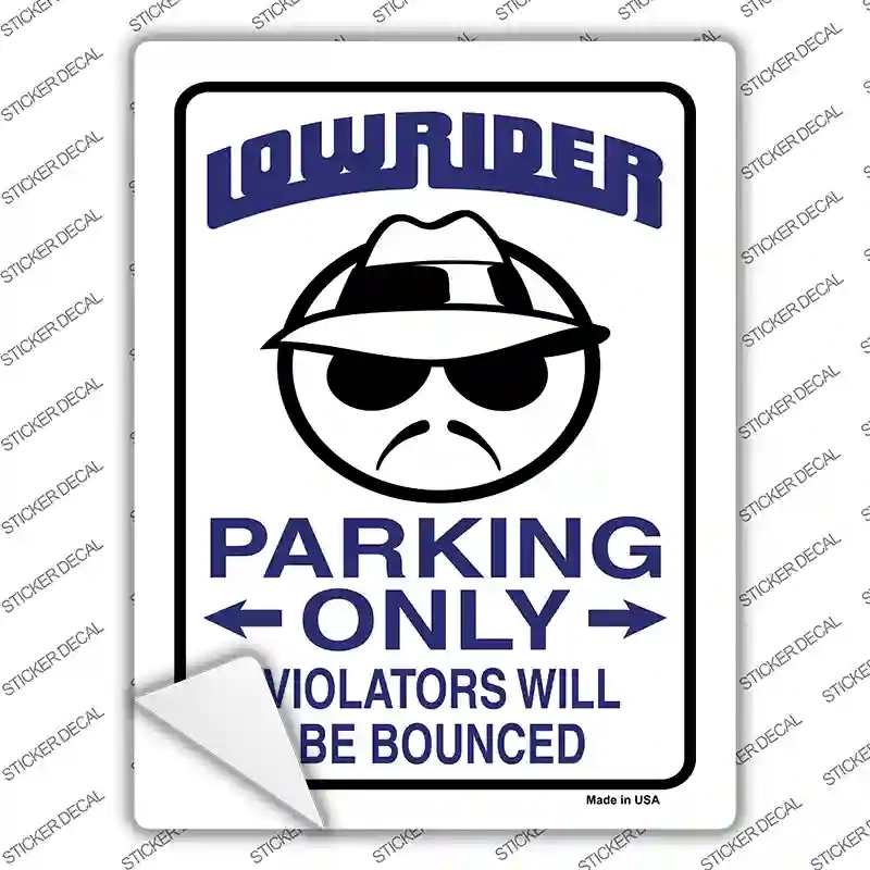P-628s-S Lower Rider Parking Novelty Rectangle Sticker Decal - Small