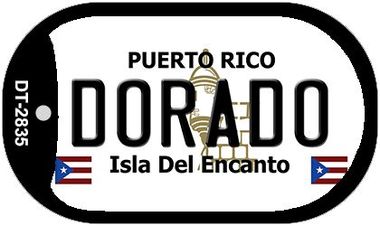 DT-2835 Dorado Puerto Rico Dog Tag Kit, Metal Novelty Necklace -  Smart Blonde