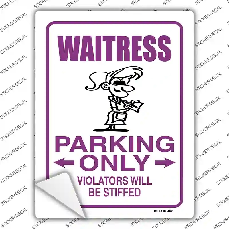 P-740s-S Waitress Only Novelty Rectangle Sticker Decal - Small