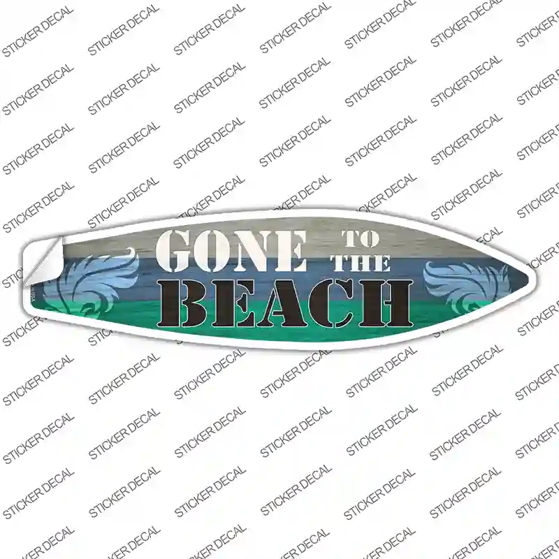 SB-301s-L Gone to the Beach Novelty Surfboard Sticker Decal - Large