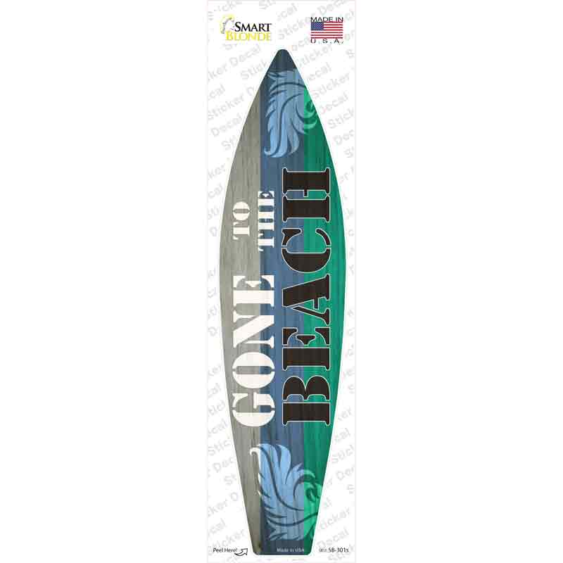 SB-301s-M Gone to the Beach Novelty Surfboard Sticker Decal - Medium