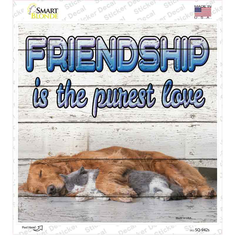 SQ-942s-M Pet Friendship Novelty Square Sticker Decal - Medium