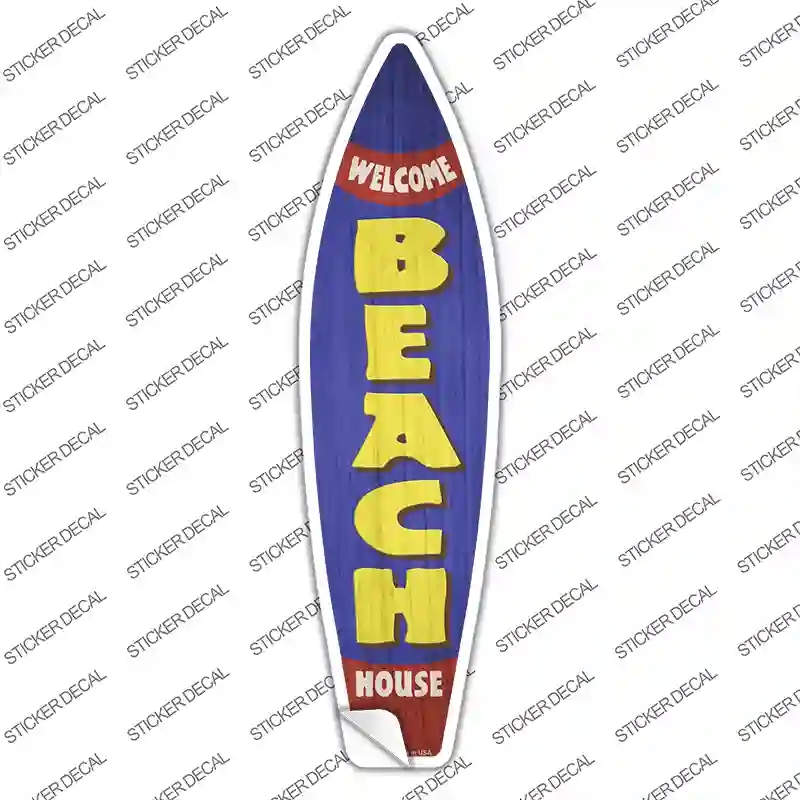 SB-342s-S Welcome Beach House Novelty Surfboard Sticker Decal - Small