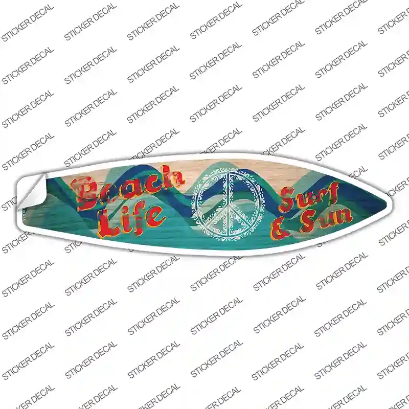 SB-346s-XL Beach Life Surf & Sun Novelty Surfboard Sticker Decal - Extra Large