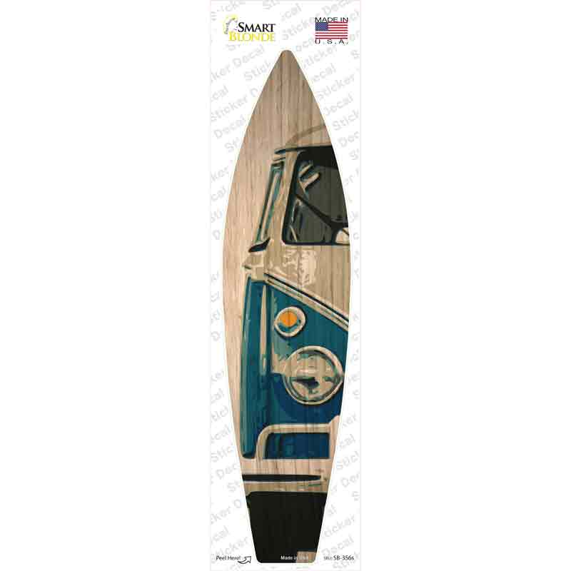 SB-356s-M Blue Van Novelty Surfboard Sticker Decal - Medium