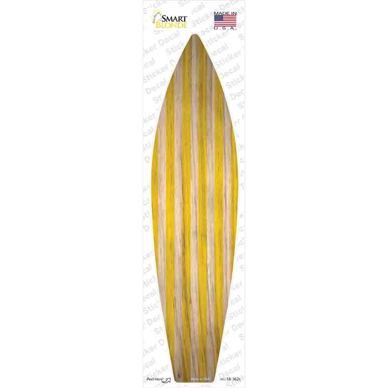 SB-362s-M Yellow Striped Novelty Surfboard Sticker Decal - Medium