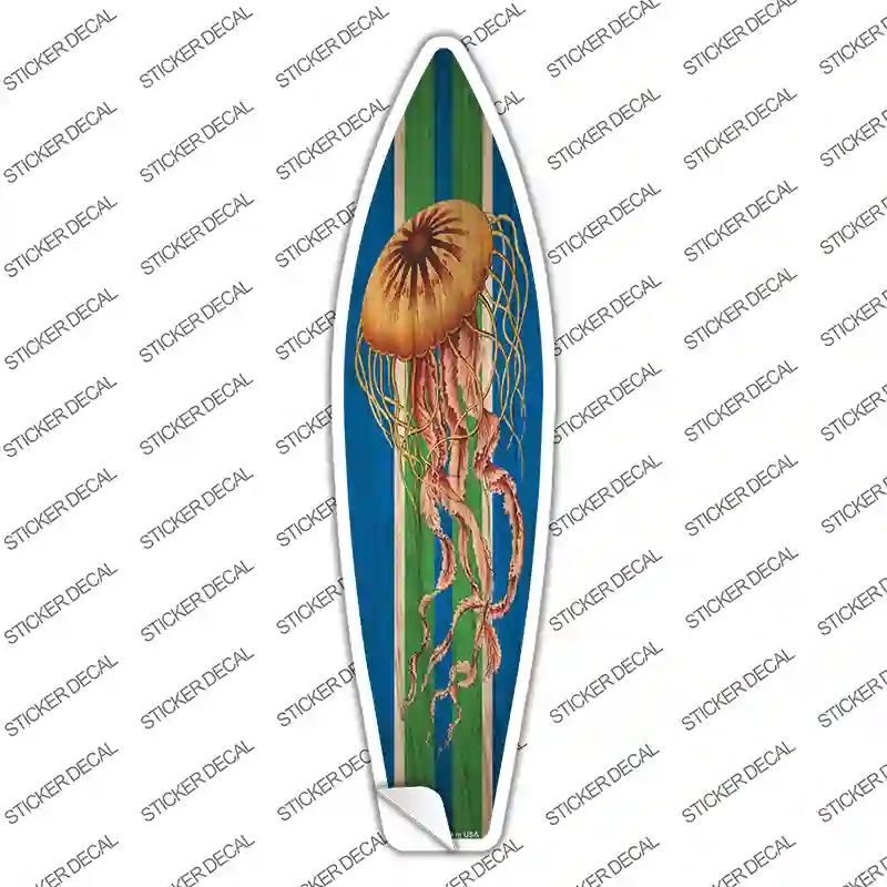 SB-371s-S Jellyfish Blue Novelty Surfboard Sticker Decal - Small