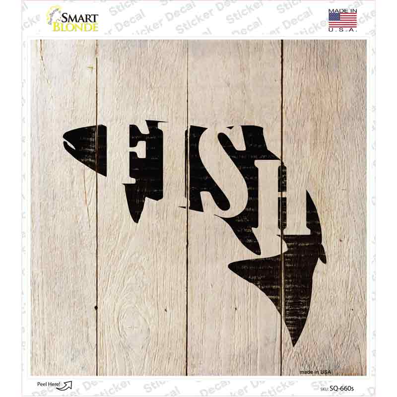 SQ-660s-M Fish Make Fish Novelty Square Sticker Decal - Medium