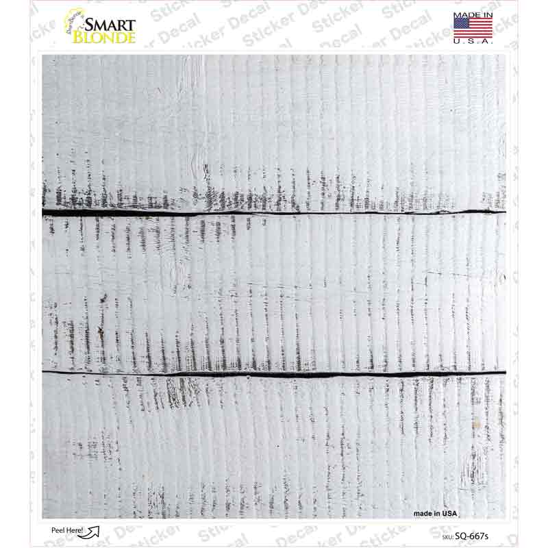 SQ-667s-M Whitewash Wood Blank Novelty Square Sticker Decal - Medium