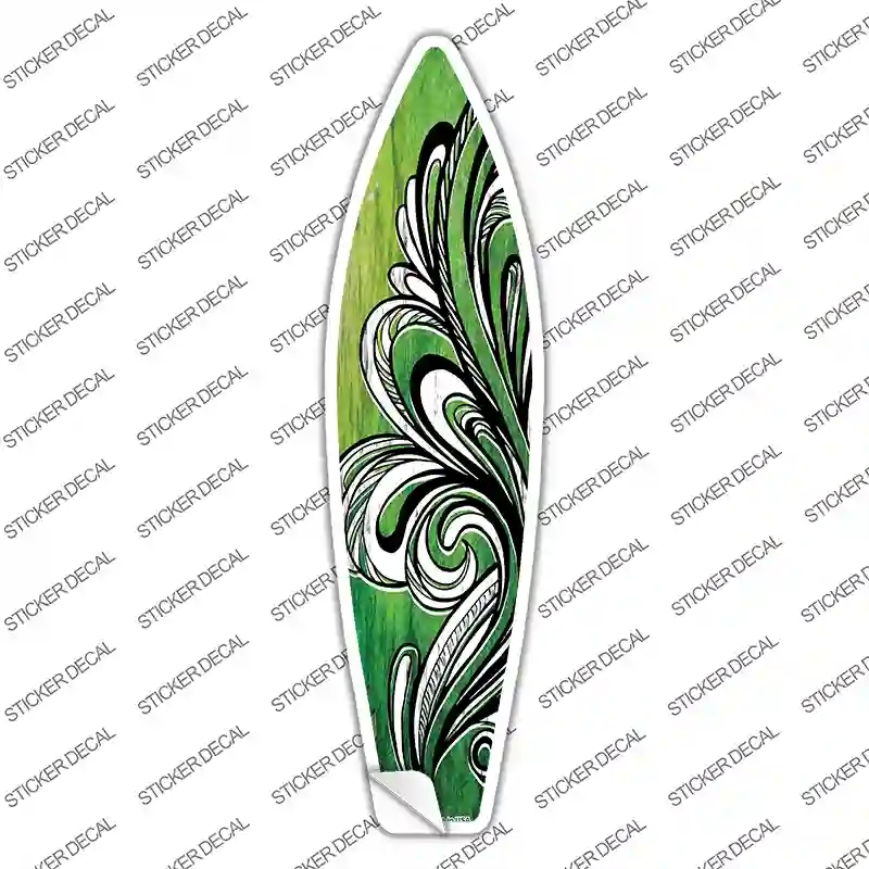 SB-206s-XL Green Tribal Novelty Surfboard Sticker Decal - Extra Large