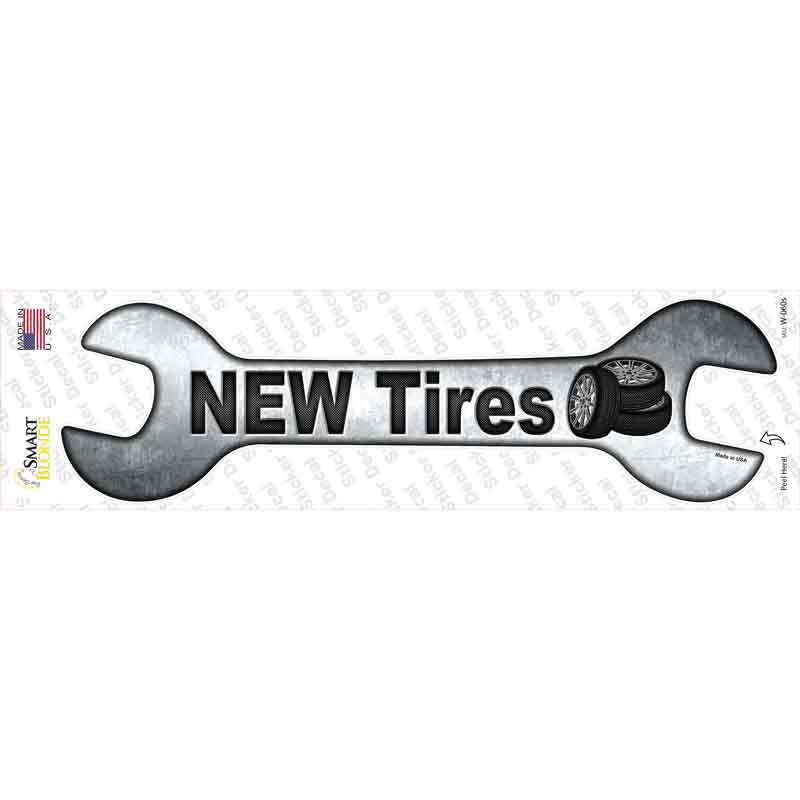 W-060s-M   Tires Novelty Wrench Sticker Decal - Medium