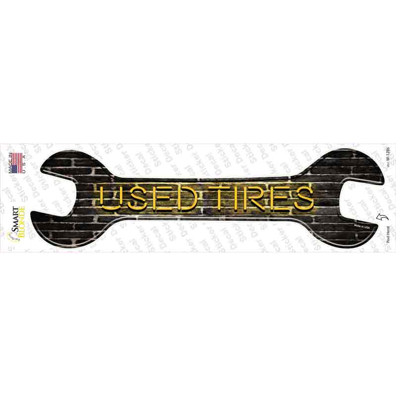 W-128s-M Used Tires Brick Novelty Wrench Sticker Decal - Medium