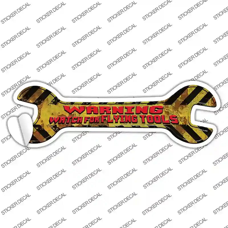 W-151s-S Watch for Flying Tools Novelty Wrench Sticker Decal - Small