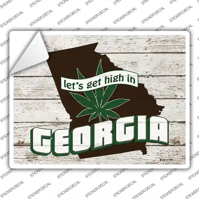 P-3207s-XL Get High in Georgia Novelty Rectangle Sticker Decal - Extra Large