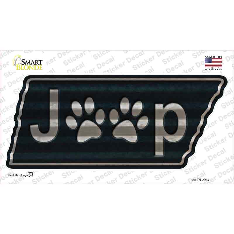 TN-296s-M J-P Paws Novelty Corrugated Tennessee Shape Sticker Decal - Medium