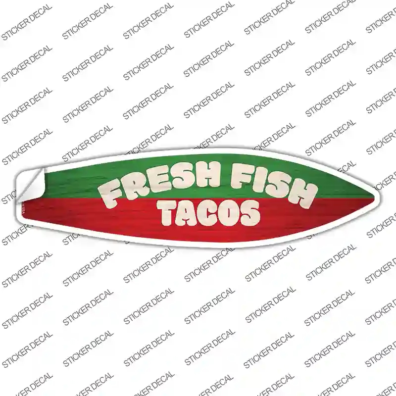 SB-309s-XL Fresh Fish Tacos Novelty Surfboard Sticker Decal - Extra Large