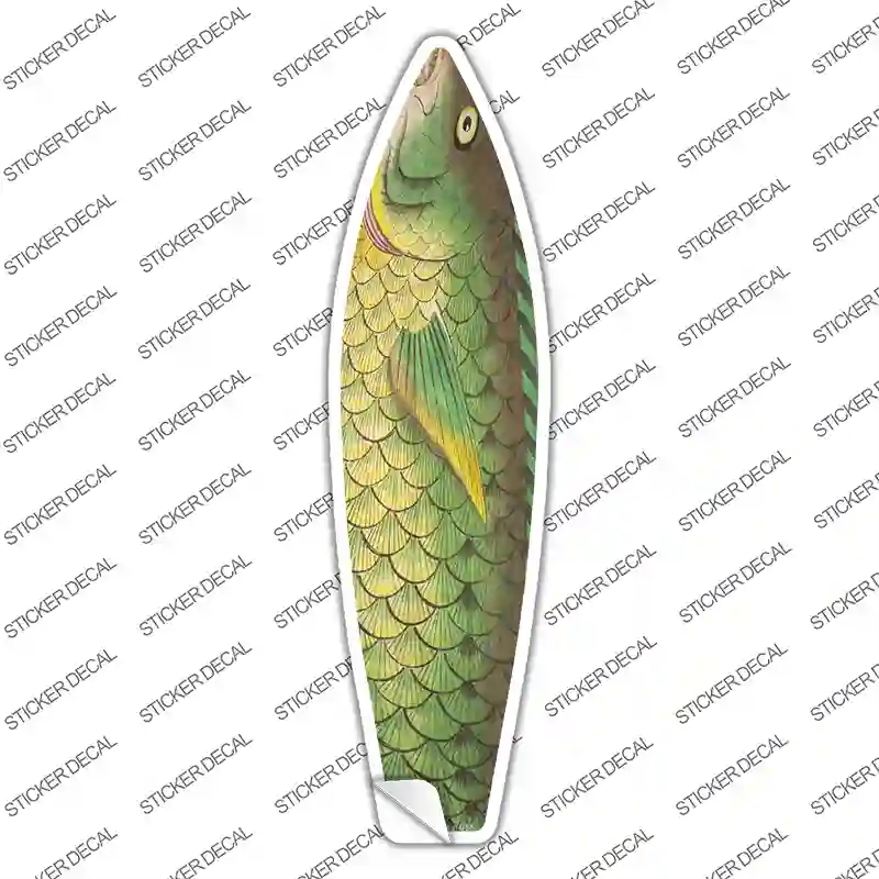 SB-323s-S Green Fish Novelty Surfboard Sticker Decal - Small