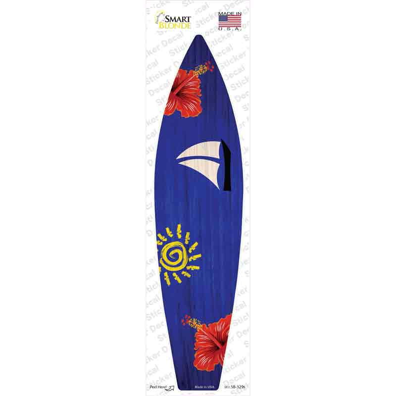 SB-329s-M Sailboat with Little Sun Novelty Surfboard Sticker Decal - Medium