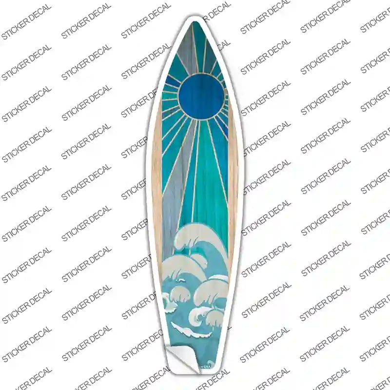 SB-332s-XL Blue Sun & Waves Novelty Surfboard Sticker Decal - Extra Large