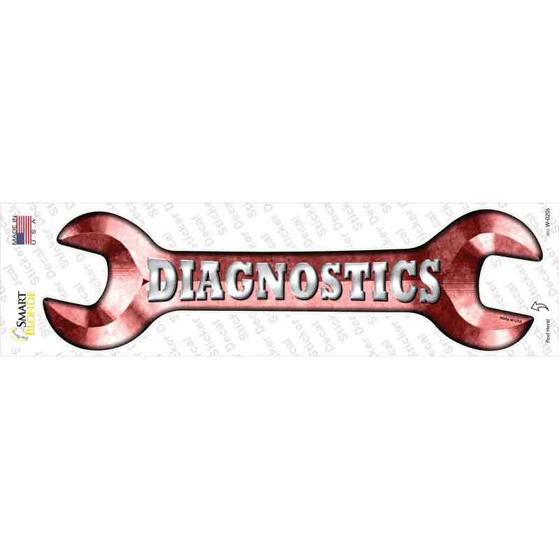 W-020s-M Diagnostics Novelty Wrench Sticker Decal - Medium