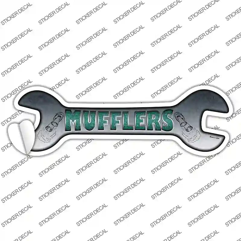 W-025s-XL Mufflers Novelty Wrench Sticker Decal - Extra Large