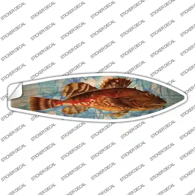 SB-379s-XL Orange Fish Novelty Surfboard Sticker Decal - Extra Large