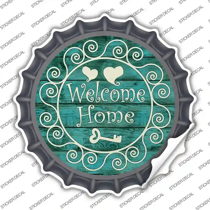 BC-726s-S Welcome Home Novelty Bottle Cap Sticker Decal - Small