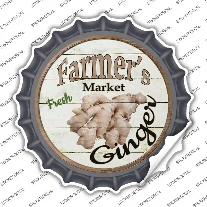 BC-794s-S Farmers Market Ginger Novelty Bottle Cap Sticker Decal - Small
