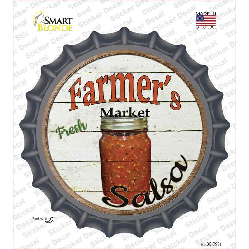 BC-799s-M Farmers Market Salsa Novelty Bottle Cap Sticker Decal - Medium