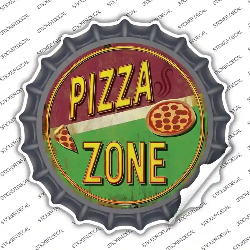 BC-842s-XL Pizza Zone Novelty Bottle Cap Sticker Decal - Extra Large