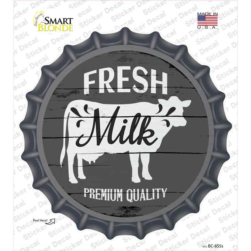 BC-855s-M Fresh Milk Premium Quality Novelty Bottle Cap Sticker Decal - Medium
