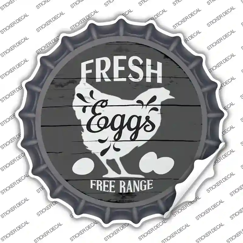 BC-856s-L Fresh Eggs Free Range Novelty Bottle Cap Sticker Decal - Large