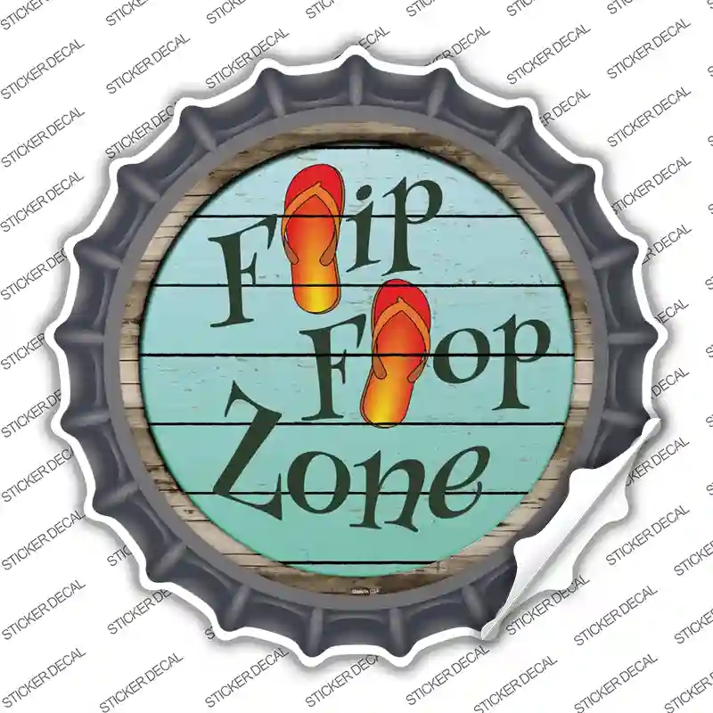 BC-880s-L Orange Flip Flop Zone Novelty Bottle Cap Sticker Decal - Large