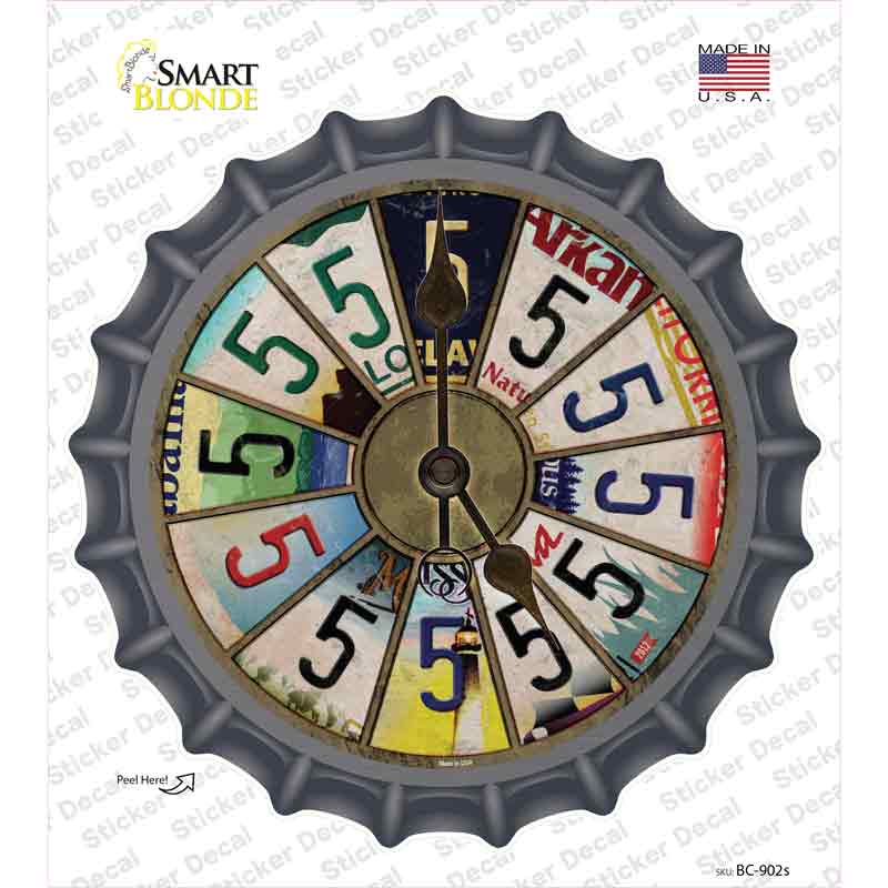 BC-902s-M 5 O Clock Novelty Bottle Cap Sticker Decal - Medium