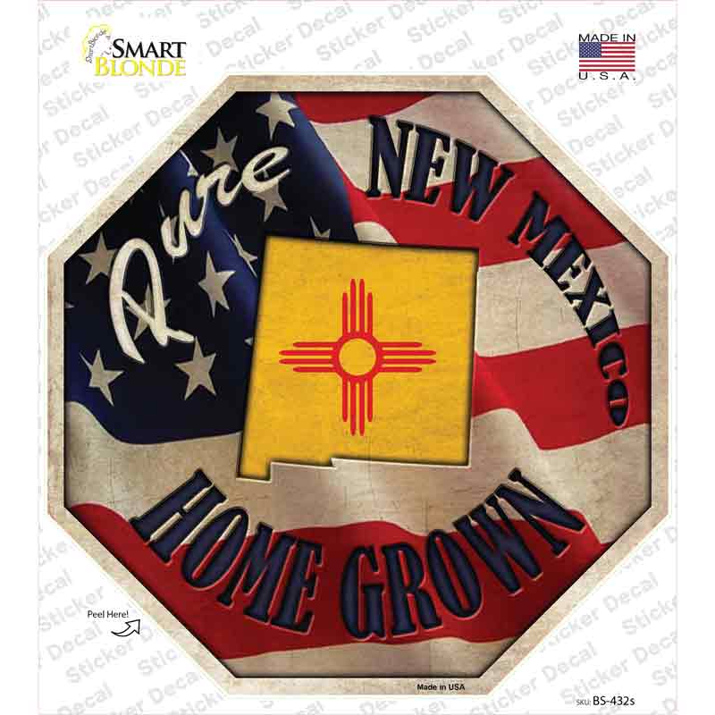 BS-432s-M   Mexico Home Grown Novelty Octagon Sticker Decal - Medium
