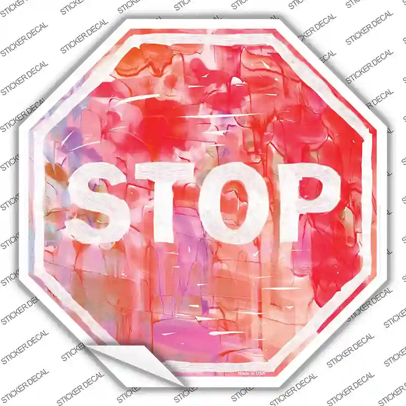 BS-469s-S Octagon Sticker Decal Novelty Metal Stop Sign - Small