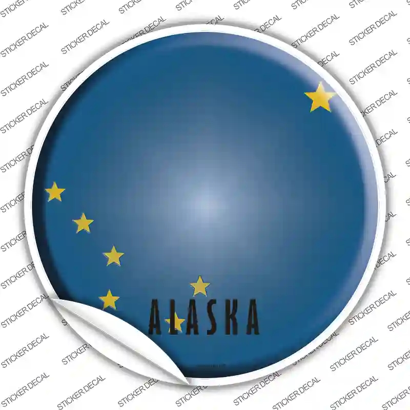 C-101s-XL Alaska State Flag Novelty Circle Sticker Decal - Extra Large