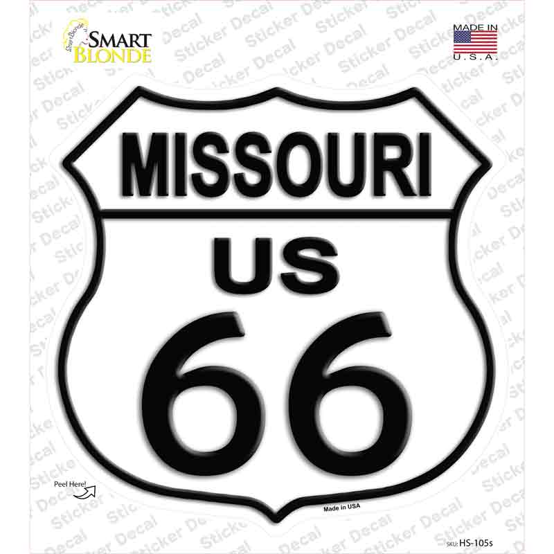 HS-105s-M Missouri Route 66 Novelty Highway Shield Sticker Decal - Medium
