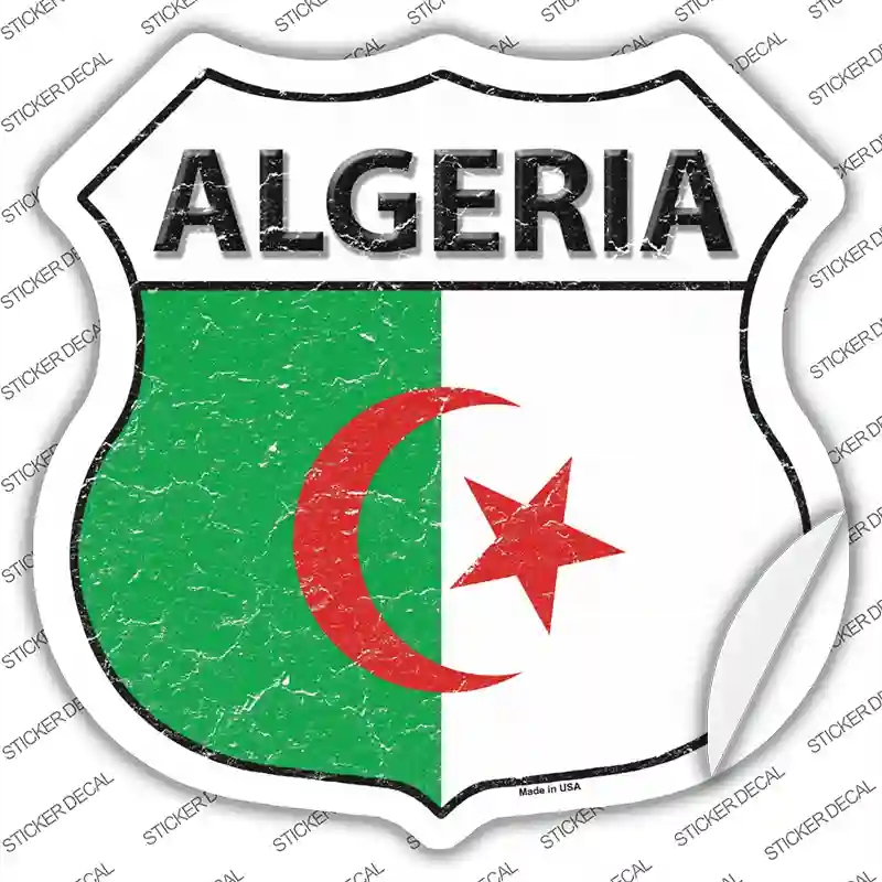 HS-165s-XL Algeria Flag Novelty Highway Shield Sticker Decal - Extra Large