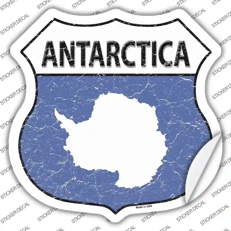 HS-172s-S Antarctica Flag Novelty Highway Shield Sticker Decal - Small