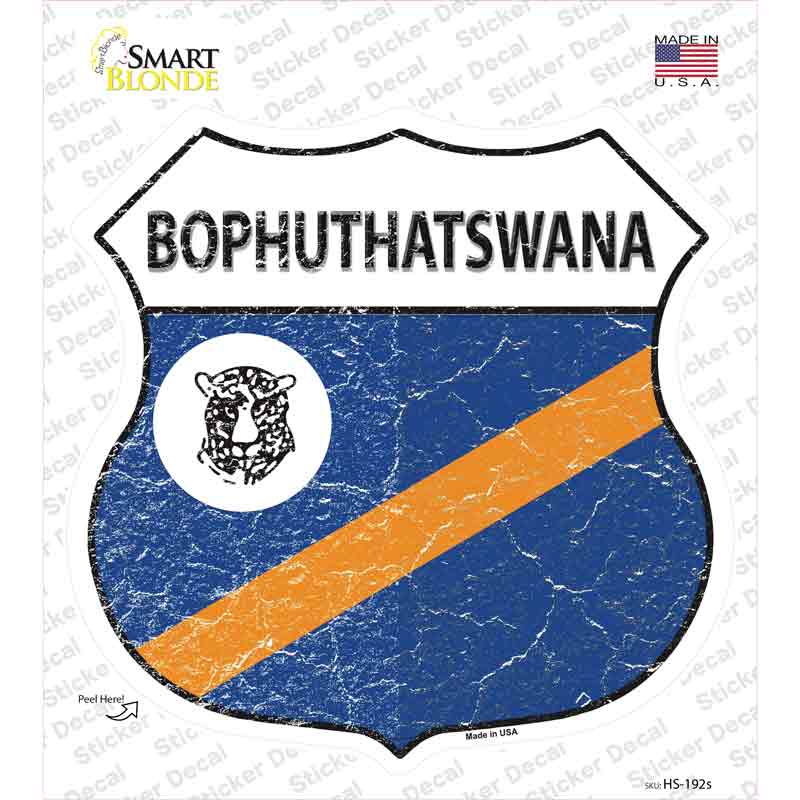 HS-192s-M Bophuthatswana Flag Novelty Highway Shield Sticker Decal - Medium
