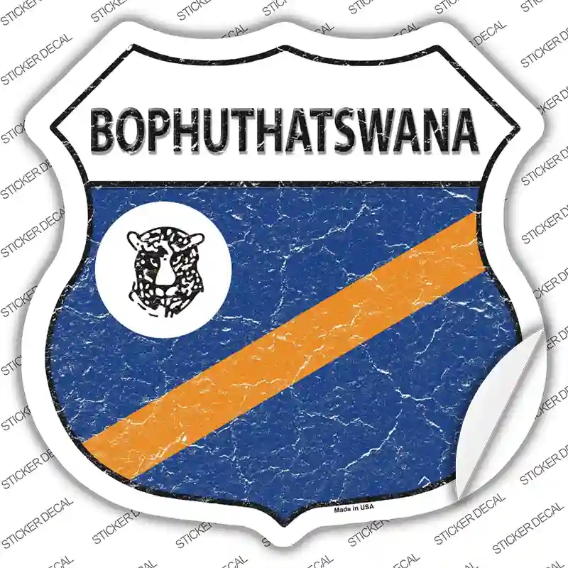 HS-192s-S Bophuthatswana Flag Novelty Highway Shield Sticker Decal - Small