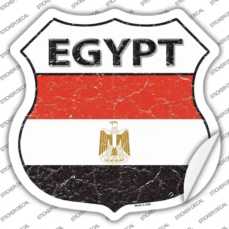 HS-239s-L Egypt Flag Novelty Highway Shield Sticker Decal - Large